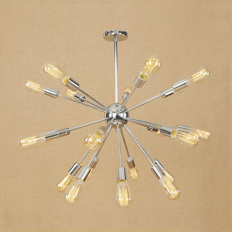 18/21 Lights Iron Chandelier Light Farmhouse Copper/Gold Finish Sputnik Ceiling Fixture for Dining Room 21 Chrome Clearhalo 'Cast Iron' 'Ceiling Lights' 'Chandeliers' 'Industrial Chandeliers' 'Industrial' 'Metal' 'Middle Century Chandeliers' 'Rustic Chandeliers' 'Tiffany' Lighting' 764595