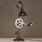 Steampunk Conical Table Lighting with Bicycle Design 1 Bulb Wrought Iron Table Lamp in Brass for Living Room Clearhalo 'Lamps' 'Table Lamps' Lighting' 764767