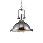 Nickel Finish Domed Pendant Light Industrial Metallic 1 Bulb Kitchen Hanging Lamp with Swivel Joint Clearhalo 'Art Deco Pendants' 'Cast Iron' 'Ceiling Lights' 'Ceramic' 'Crystal' 'Industrial Pendants' 'Industrial' 'Metal' 'Middle Century Pendants' 'Pendant Lights' 'Pendants' 'Tiffany' Lighting' 764818