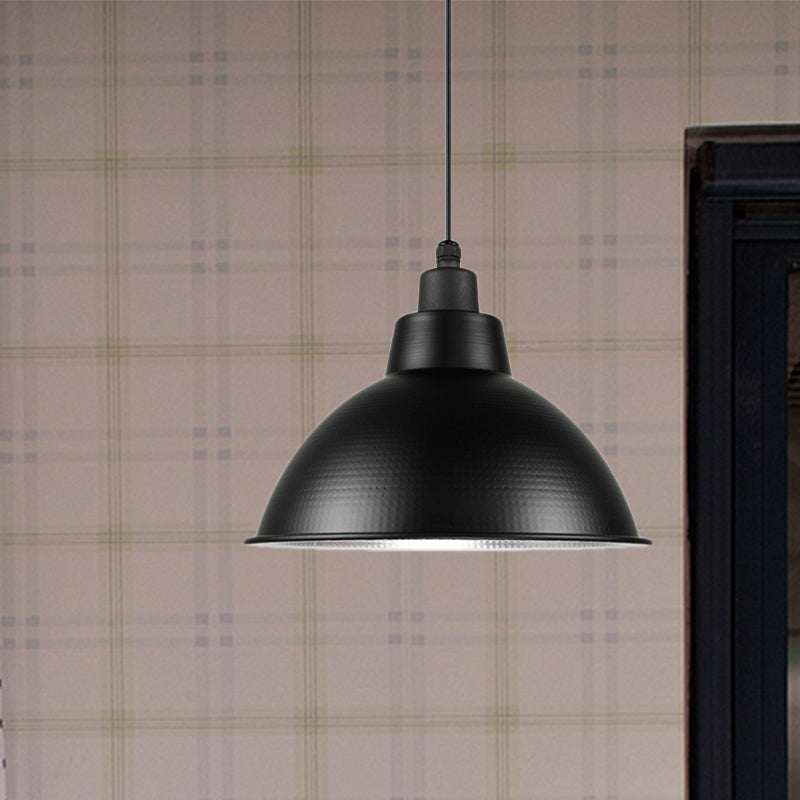 1 Head Bowl Suspension Light Industrial Style Black Finish Metal Pendant Lighting, 12"/14"/15" Width Clearhalo 'Art Deco Pendants' 'Black' 'Cast Iron' 'Ceiling Lights' 'Ceramic' 'Crystal' 'Industrial Pendants' 'Industrial' 'Metal' 'Middle Century Pendants' 'Pendant Lights' 'Pendants' 'Rustic Pendants' 'Tiffany' Lighting' 764846