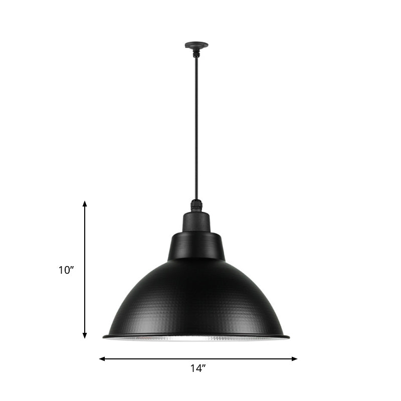 1 Head Bowl Suspension Light Industrial Style Black Finish Metal Pendant Lighting, 12"/14"/15" Width Clearhalo 'Art Deco Pendants' 'Black' 'Cast Iron' 'Ceiling Lights' 'Ceramic' 'Crystal' 'Industrial Pendants' 'Industrial' 'Metal' 'Middle Century Pendants' 'Pendant Lights' 'Pendants' 'Rustic Pendants' 'Tiffany' Lighting' 764850