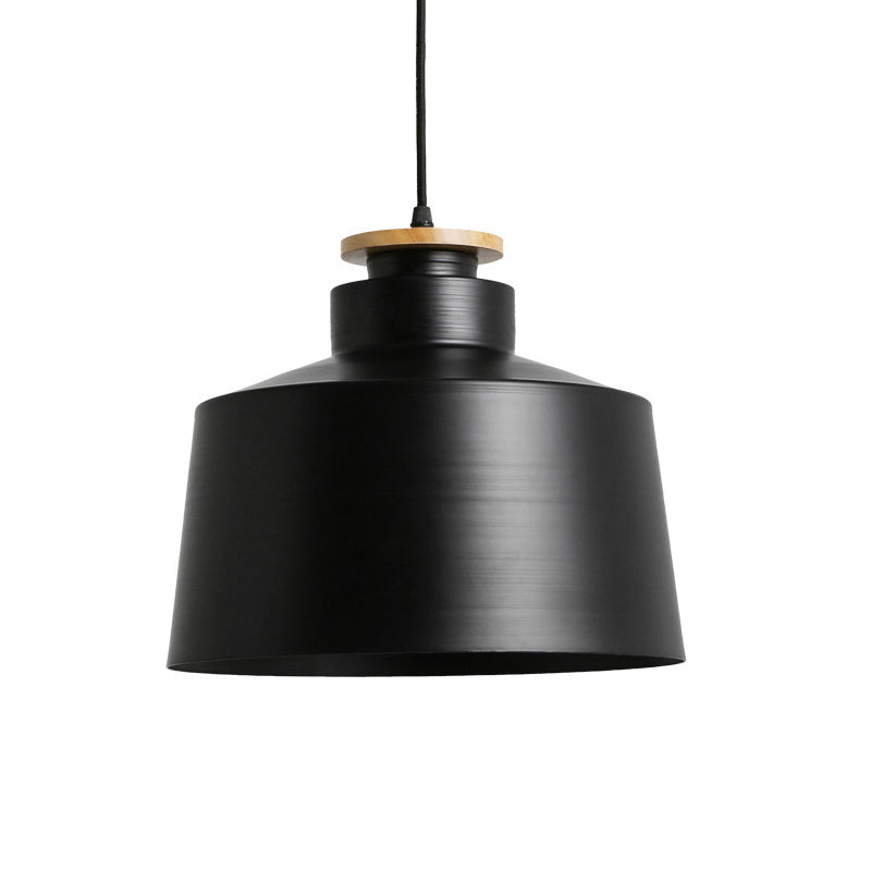 1 Head Barn/Cylinder/Tapered Pendant Light Modern Style Black/White Finish Metal Hanging Ceiling Light with Adjustable Cord Clearhalo 'Ceiling Lights' 'Modern Pendants' 'Modern' 'Pendant Lights' 'Pendants' Lighting' 765112