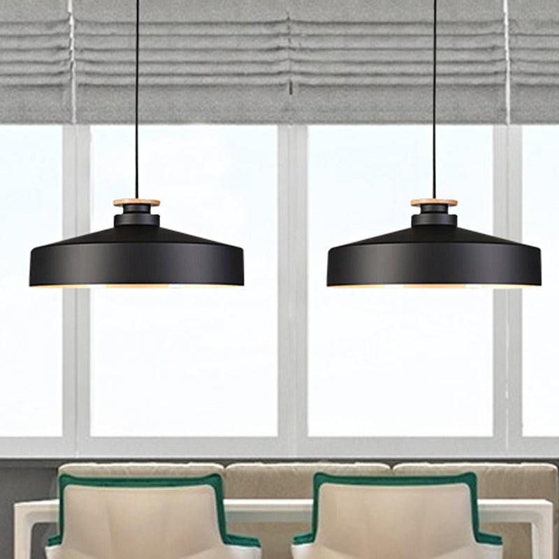 1 Head Barn/Cylinder/Tapered Pendant Light Modern Style Black/White Finish Metal Hanging Ceiling Light with Adjustable Cord Clearhalo 'Ceiling Lights' 'Modern Pendants' 'Modern' 'Pendant Lights' 'Pendants' Lighting' 765119