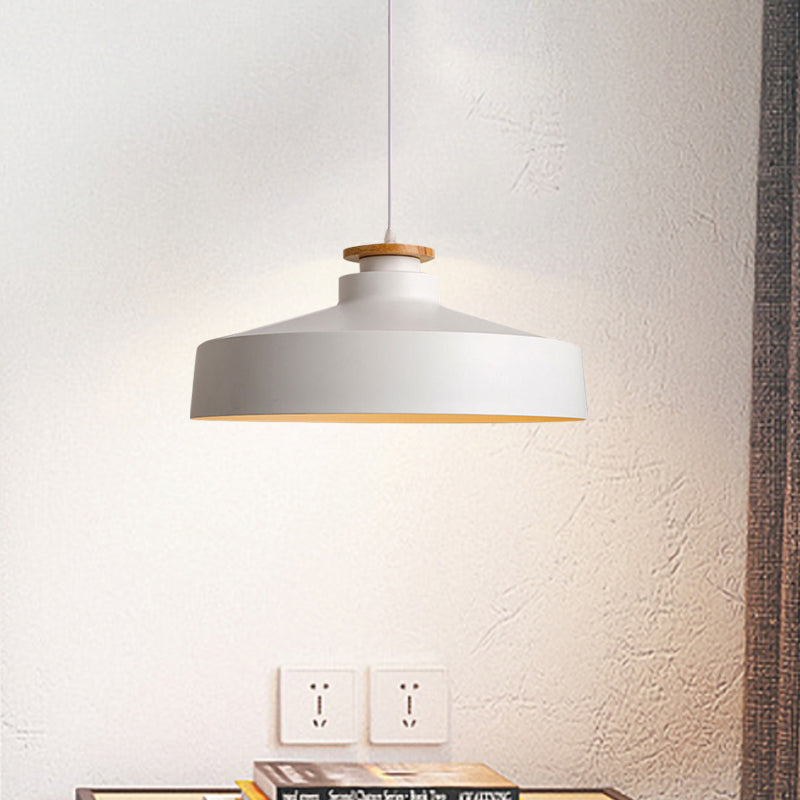 1 Head Barn/Cylinder/Tapered Pendant Light Modern Style Black/White Finish Metal Hanging Ceiling Light with Adjustable Cord Clearhalo 'Ceiling Lights' 'Modern Pendants' 'Modern' 'Pendant Lights' 'Pendants' Lighting' 765124