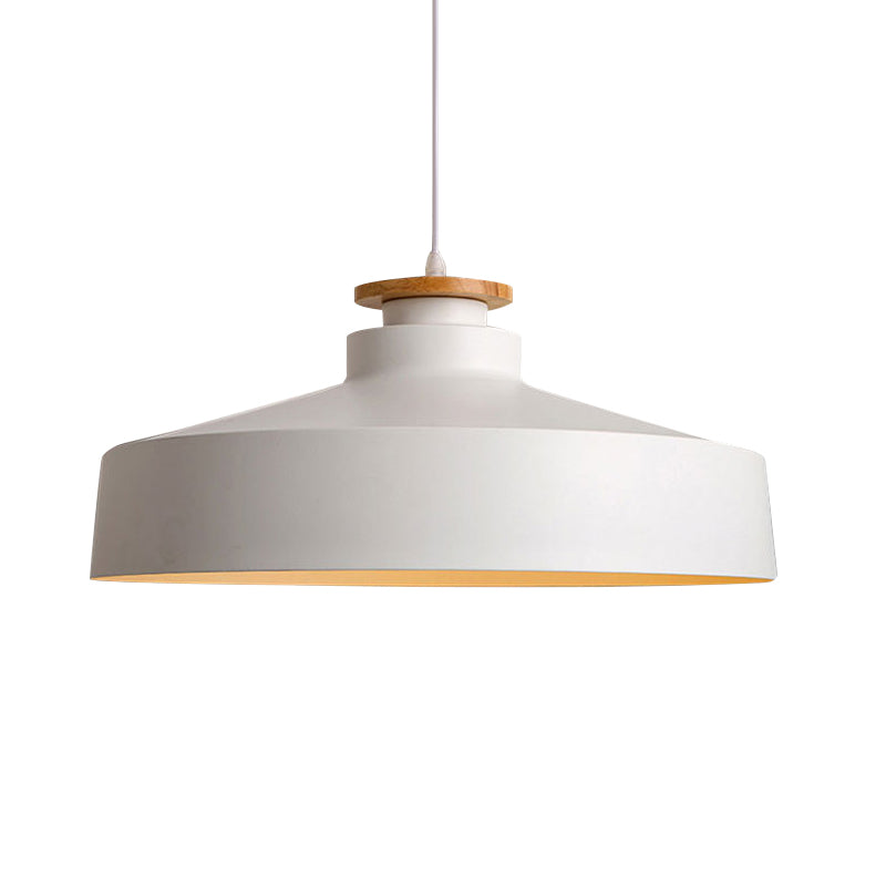 1 Head Barn/Cylinder/Tapered Pendant Light Modern Style Black/White Finish Metal Hanging Ceiling Light with Adjustable Cord Clearhalo 'Ceiling Lights' 'Modern Pendants' 'Modern' 'Pendant Lights' 'Pendants' Lighting' 765125