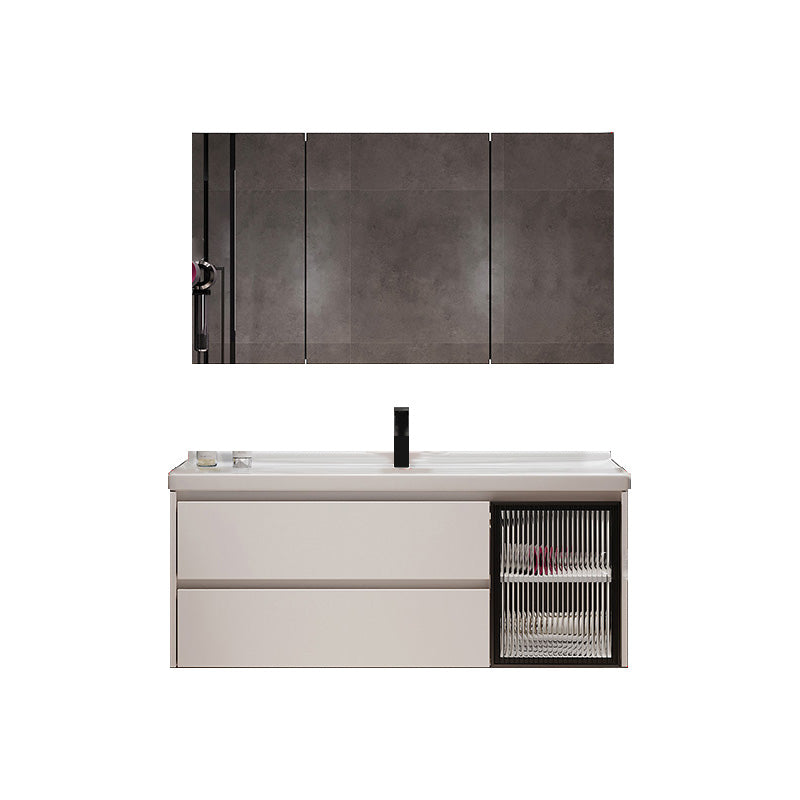 Wood Glam Sink Vanity Freestanding Bathroom Sink Vanity with Mirror Vanity & Faucet & Mirror Cabinet https: res.litfad.com site img item 2023 02 05 7667273 1200x1200.jpg Clearhalo 'Bathroom Remodel & Bathroom Fixtures' 'Bathroom Vanities' 'bathroom_vanities' 'Home Improvement' 'home_improvement' 'home_improvement_bathroom_vanities' 7667273