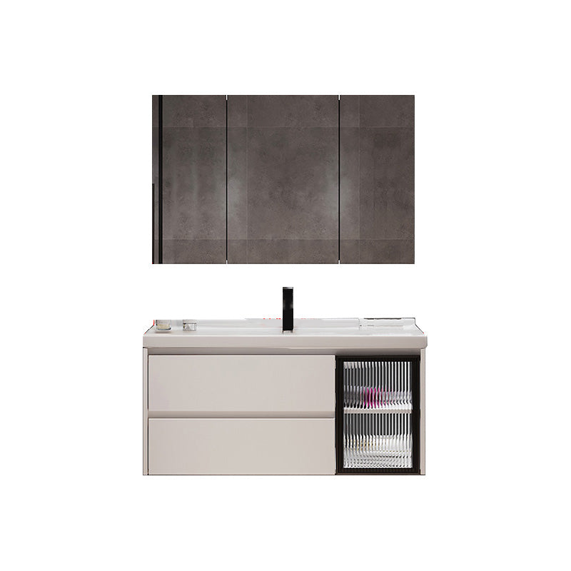 Wood Glam Sink Vanity Freestanding Bathroom Sink Vanity with Mirror Vanity & Faucet & Mirror Cabinet https: res.litfad.com site img item 2023 02 08 7667278 1200x1200.jpg Clearhalo 'Bathroom Remodel & Bathroom Fixtures' 'Bathroom Vanities' 'bathroom_vanities' 'Home Improvement' 'home_improvement' 'home_improvement_bathroom_vanities' 7667278