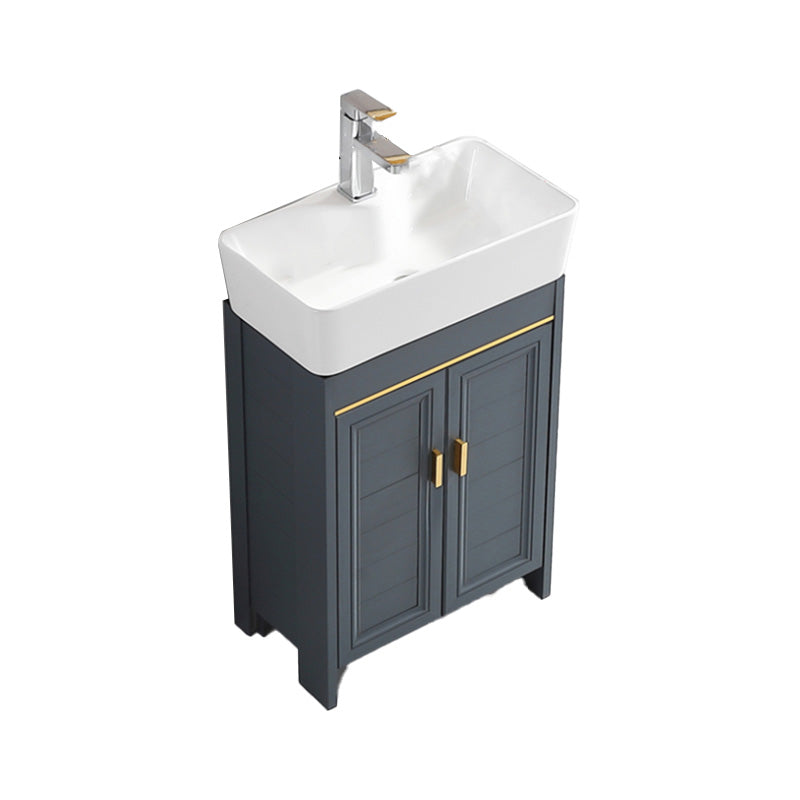 Glam Metal Sink Vanity Freestanding Single-Sink Bathroom Sink Vanity Vanity & Faucet 22"L x 12"W x 32"H Clearhalo 'Bathroom Remodel & Bathroom Fixtures' 'Bathroom Vanities' 'bathroom_vanities' 'Home Improvement' 'home_improvement' 'home_improvement_bathroom_vanities' 7667437