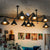 Cone Shade Iron Chandelier Light Fixture Industrial 9 Lights Living Room Pendant Light with Gauge in Black Black Clearhalo 'Cast Iron' 'Ceiling Lights' 'Chandeliers' 'Industrial Chandeliers' 'Industrial' 'Metal' 'Middle Century Chandeliers' 'Rustic Chandeliers' 'Tiffany' Lighting' 767346