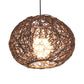 Brown/Ivory Bird‘s Nest Hanging Light Farmhouse Rattan Single Pendant Lamp over Table Clearhalo 'Ceiling Lights' 'Lighting' 'Pendant Lights' 767407_b4d8b2ec-15bf-4c79-b053-c12be720f4e2