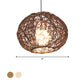 Brown/Ivory Bird���s Nest Hanging Light Farmhouse Rattan Single Pendant Lamp over Table Clearhalo 'Ceiling Lights' 'Pendant Lights' 'Pendants' Lighting' 767408