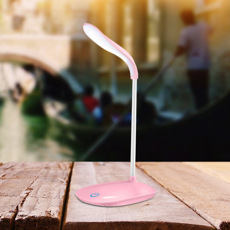 Blue/Pink/White USB Charging Desk Lamp Modern Style Touch-Sensitive Table Lamp for Reading Clearhalo 'Desk Lamps' 'Lamps' Lighting' 767504