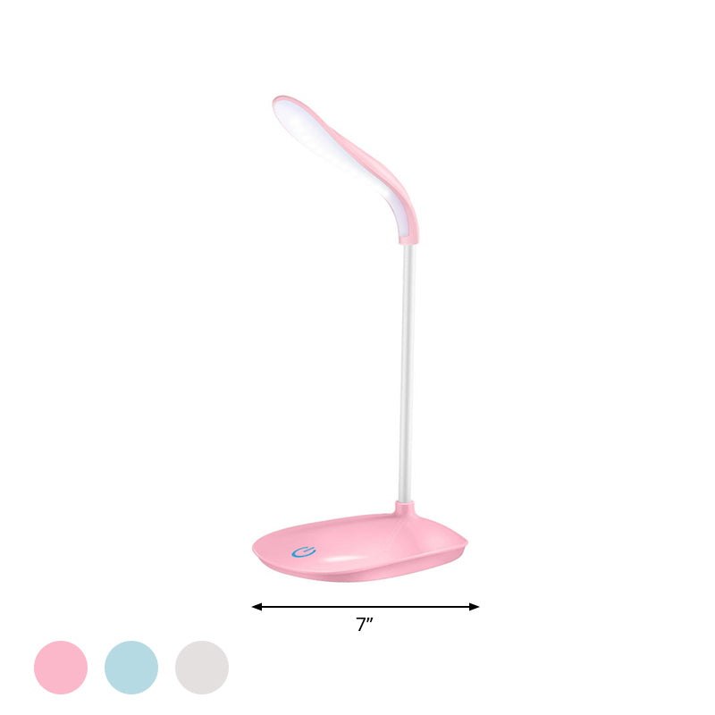 Blue/Pink/White USB Charging Desk Lamp Modern Style Touch-Sensitive Table Lamp for Reading Clearhalo 'Desk Lamps' 'Lamps' Lighting' 767507
