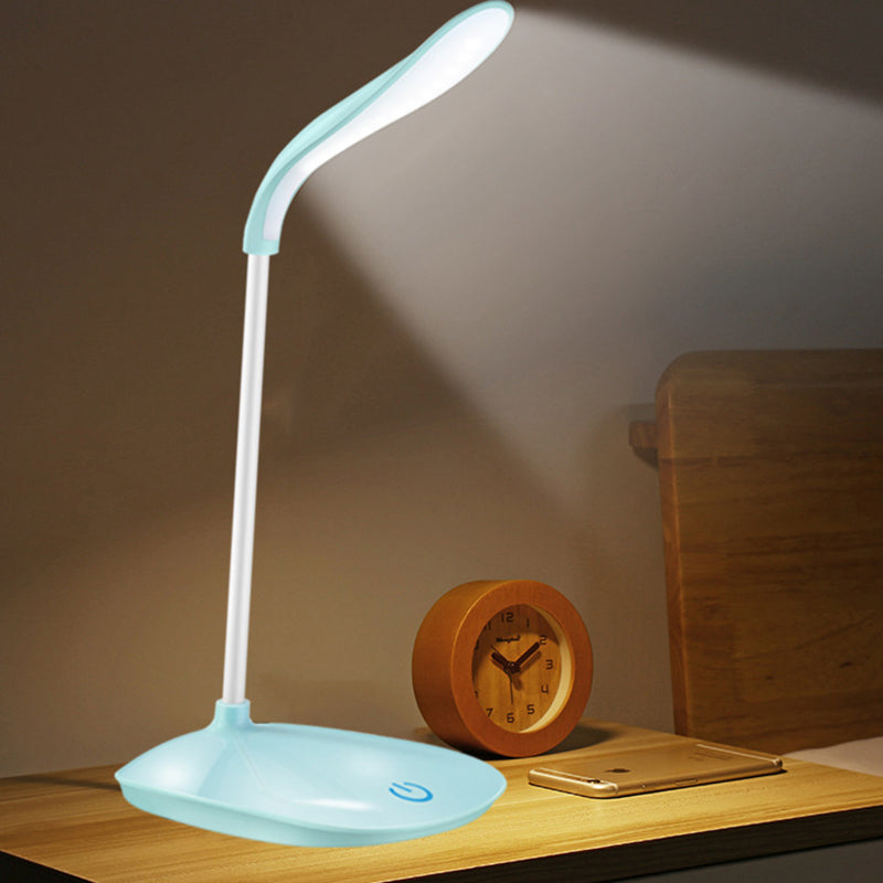 Blue/Pink/White USB Charging Desk Lamp Modern Style Touch-Sensitive Table Lamp for Reading Blue Clearhalo 'Desk Lamps' 'Lamps' Lighting' 767508