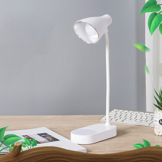 5-Level Dimmer LED Desk Lamp Touch Sensitive USB Charging Bell Shade Study Light in White White Clearhalo 'Desk Lamps' 'Lamps' Lighting' 767521