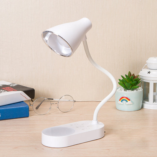 5-Level Dimmer LED Desk Lamp Touch Sensitive USB Charging Bell Shade Study Light in White Clearhalo 'Desk Lamps' 'Lamps' Lighting' 767522