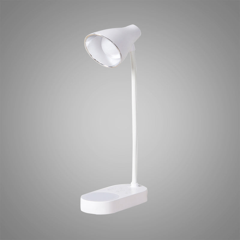 5-Level Dimmer LED Desk Lamp Touch Sensitive USB Charging Bell Shade Study Light in White Clearhalo 'Desk Lamps' 'Lamps' Lighting' 767524