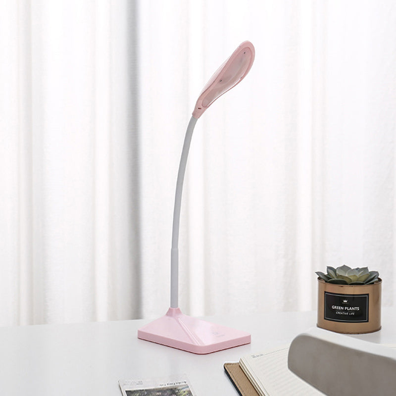 Simple Design Study LED Desk Lamp Touch Control Rechargeable Bedside Reading Light in Blue/Pink/White Pink Clearhalo 'Desk Lamps' 'Lamps' Lighting' 767533