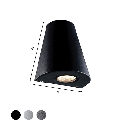 Modernist LED Wall Sconce Lamp with Aluminum Shade Black/Gray Tapered Sconce Lighting for Porch, Warm/White Lighting Clearhalo 'Cast Iron' 'Glass' 'Industrial' 'Modern wall lights' 'Modern' 'Tiffany' 'Traditional wall lights' 'Wall Lamps & Sconces' 'Wall Lights' Lighting' 767734