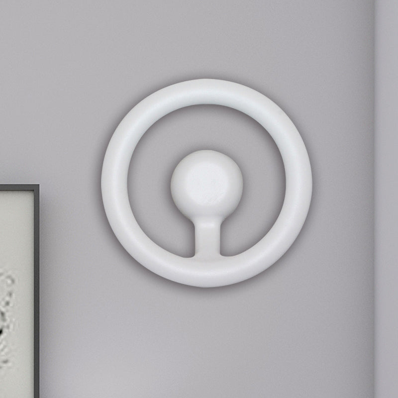 Minimalism LED Wall Lighting with Aluminum Shade Black/White Steering Wheel/Circline Sconce Fixture for Bedroom Clearhalo 'Cast Iron' 'Glass' 'Industrial' 'Modern wall lights' 'Modern' 'Tiffany' 'Traditional wall lights' 'Wall Lamps & Sconces' 'Wall Lights' Lighting' 767760