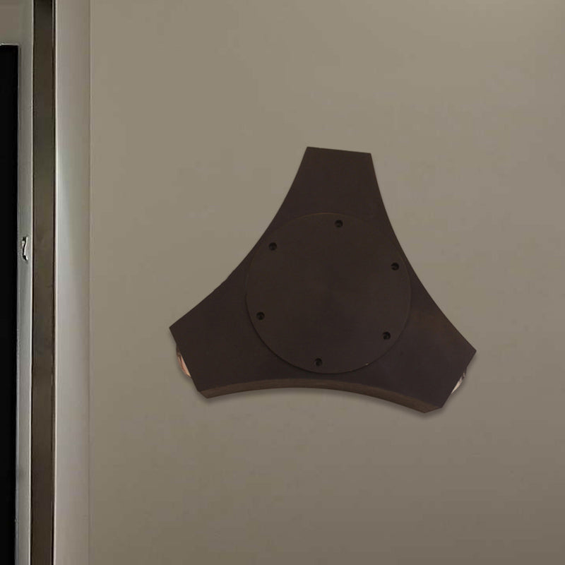 3/4 Lights Corridor Wall Light Sconce with Geometric Metallic Shade Black Finish Wall Lamp Clearhalo 'Cast Iron' 'Glass' 'Industrial' 'Modern wall lights' 'Modern' 'Tiffany' 'Traditional wall lights' 'Wall Lamps & Sconces' 'Wall Lights' Lighting' 767792