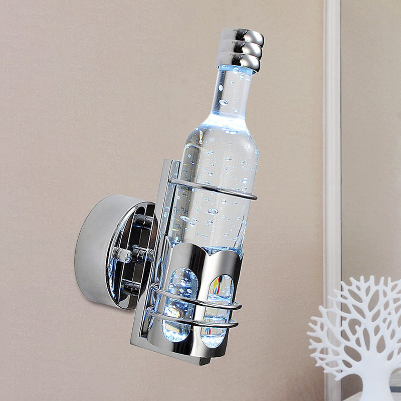 Contemporary Bottle Shaped Wall Lamp Crystal 1 Light Bar Cafe Wall Light in Multi Color/Purple/Blue Light Clear Multi Color Clearhalo 'Cast Iron' 'Glass' 'Industrial' 'Modern wall lights' 'Modern' 'Tiffany' 'Traditional wall lights' 'Wall Lamps & Sconces' 'Wall Lights' Lighting' 767831