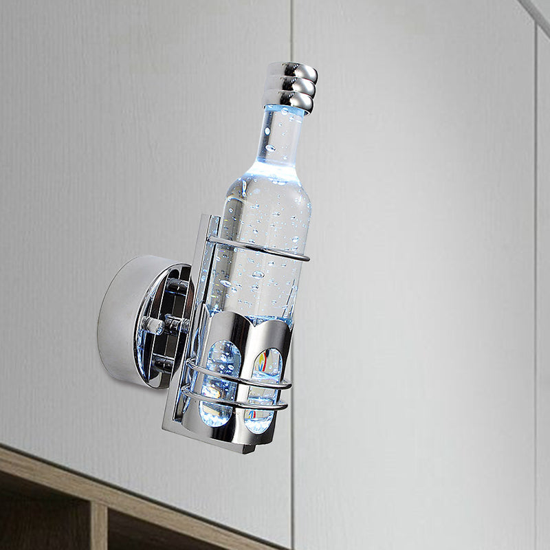 Contemporary Bottle Shaped Wall Lamp Crystal 1 Light Bar Cafe Wall Light in Multi Color/Purple/Blue Light Clearhalo 'Cast Iron' 'Glass' 'Industrial' 'Modern wall lights' 'Modern' 'Tiffany' 'Traditional wall lights' 'Wall Lamps & Sconces' 'Wall Lights' Lighting' 767833