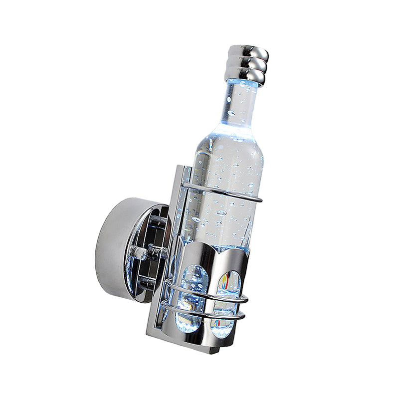 Contemporary Bottle Shaped Wall Lamp Crystal 1 Light Bar Cafe Wall Light in Multi Color/Purple/Blue Light Clearhalo 'Cast Iron' 'Glass' 'Industrial' 'Modern wall lights' 'Modern' 'Tiffany' 'Traditional wall lights' 'Wall Lamps & Sconces' 'Wall Lights' Lighting' 767835