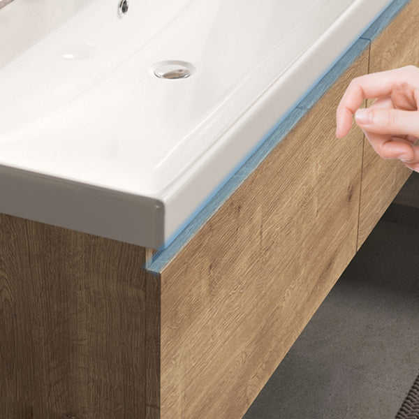 Mid Century Modern Sink Vanity Wall Mount Bathroom Sink Vanity with Mirror Clearhalo 'Bathroom Remodel & Bathroom Fixtures' 'Bathroom Vanities' 'bathroom_vanities' 'Home Improvement' 'home_improvement' 'home_improvement_bathroom_vanities' 7678481