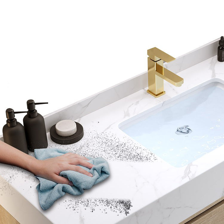 Modern Wall Mount Bathroom Vanity Set Wood Sink Vanity with Mirror Clearhalo 'Bathroom Remodel & Bathroom Fixtures' 'Bathroom Vanities' 'bathroom_vanities' 'Home Improvement' 'home_improvement' 'home_improvement_bathroom_vanities' 7678507