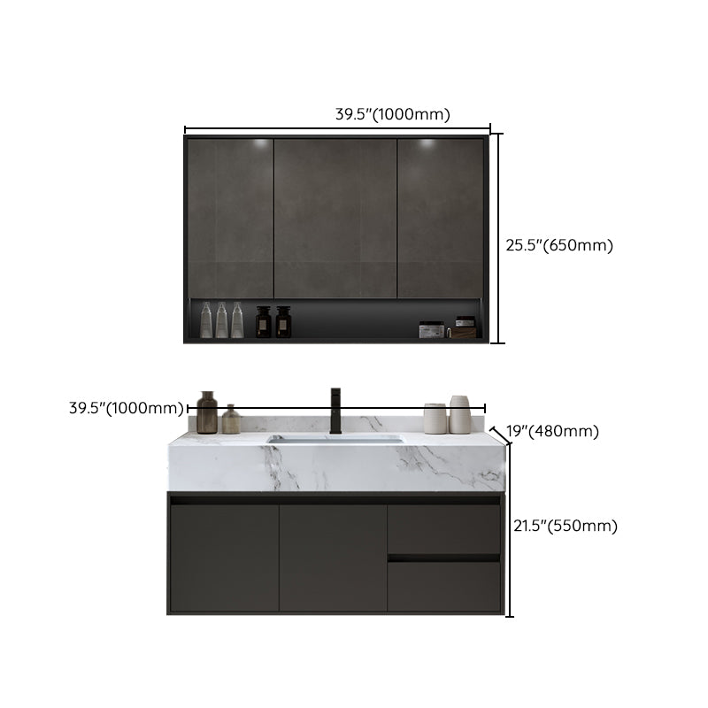 Modern Wall Mount Bathroom Sink Vanity Wood Sink Vanity with Mirror Clearhalo 'Bathroom Remodel & Bathroom Fixtures' 'Bathroom Vanities' 'bathroom_vanities' 'Home Improvement' 'home_improvement' 'home_improvement_bathroom_vanities' 7678534