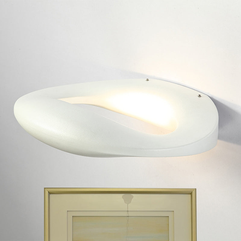 Black/White Smiling Face Wall Lamp Modernist Style LED Aluminum Sconce Lighting for Corridor White Clearhalo 'Cast Iron' 'Glass' 'Industrial' 'Modern wall lights' 'Modern' 'Tiffany' 'Traditional wall lights' 'Wall Lamps & Sconces' 'Wall Lights' Lighting' 767858