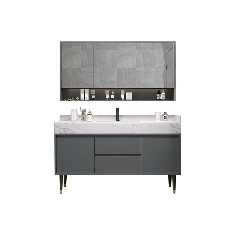 Glam Bathroom Sink Vanity Freestanding Bathroom Vanity with Mirror Vanity & Faucet & Mirror Cabinet https: res.litfad.com site img item 2023 02 19 7678581 1200x1200.jpg Clearhalo 'Bathroom Remodel & Bathroom Fixtures' 'Bathroom Vanities' 'bathroom_vanities' 'Home Improvement' 'home_improvement' 'home_improvement_bathroom_vanities' 7678581