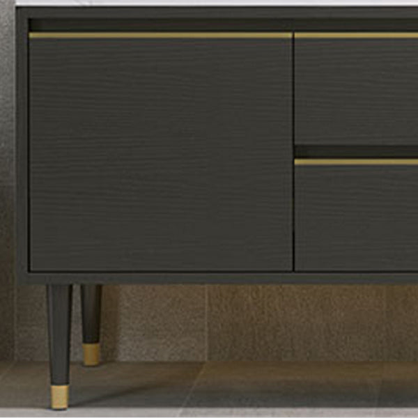 Glam Bathroom Sink Vanity Freestanding Bathroom Vanity with Mirror Clearhalo 'Bathroom Remodel & Bathroom Fixtures' 'Bathroom Vanities' 'bathroom_vanities' 'Home Improvement' 'home_improvement' 'home_improvement_bathroom_vanities' 7678588