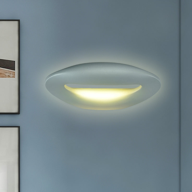 Black/White Smiling Face Wall Lamp Modernist Style LED Aluminum Sconce Lighting for Corridor Clearhalo 'Cast Iron' 'Glass' 'Industrial' 'Modern wall lights' 'Modern' 'Tiffany' 'Traditional wall lights' 'Wall Lamps & Sconces' 'Wall Lights' Lighting' 767863