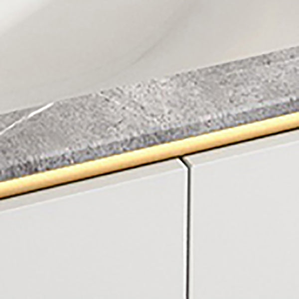 White Metal Frame Vanity 2 Doors Wall Mount Single Sink Mirror Faucet Rectangular Vanity Clearhalo 'Bathroom Remodel & Bathroom Fixtures' 'Bathroom Vanities' 'bathroom_vanities' 'Home Improvement' 'home_improvement' 'home_improvement_bathroom_vanities' 7678684