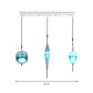 Teardrop/Drum/Cylinder Cluster Pendant Modernist Blue/White Glass 1/3 Lights Dining Room Hanging Light Fixture Clearhalo 'Ceiling Lights' 'Glass shade' 'Glass' 'Modern Pendants' 'Modern' 'Pendant Lights' 'Pendants' Lighting' 767991