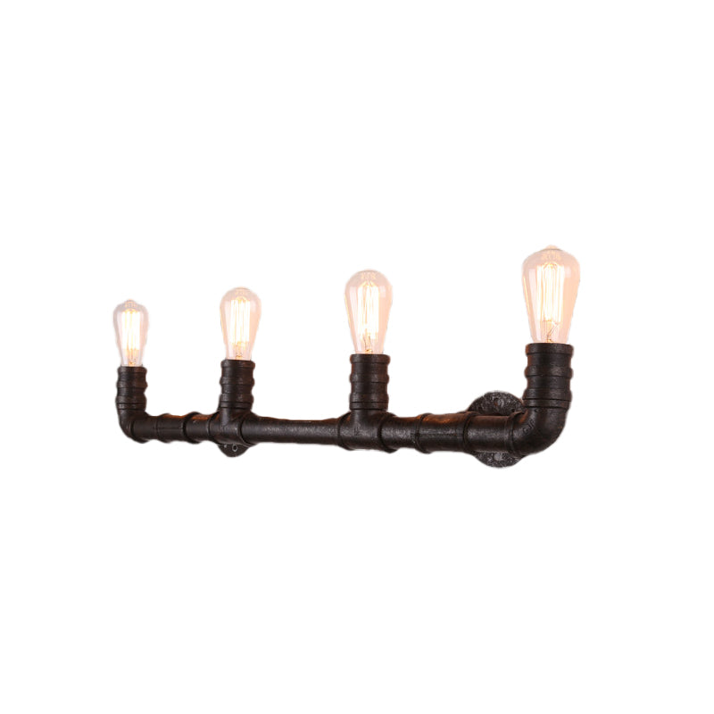 4 Bulbs Linear Wall Mount Light with Pipe Design Industrial Style Black/Bronze Wall Sconce for Kitchen Clearhalo 'Art deco wall lights' 'Cast Iron' 'Glass' 'Industrial wall lights' 'Industrial' 'Middle century wall lights' 'Modern' 'Rustic wall lights' 'Tiffany' 'Traditional wall lights' 'Wall Lamps & Sconces' 'Wall Lights' Lighting' 768208