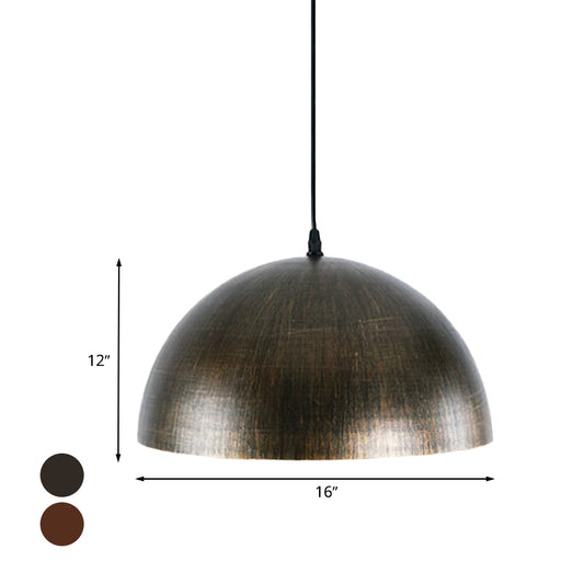 Metal Bronze/Brown Ceiling Pendant Dome Shade 1 Head Vintage Style Hanging Fixture for Dining Table Clearhalo 'Art Deco Pendants' 'Cast Iron' 'Ceiling Lights' 'Ceramic' 'Crystal' 'Industrial Pendants' 'Industrial' 'Metal' 'Middle Century Pendants' 'Pendant Lights' 'Pendants' 'Tiffany' Lighting' 768369