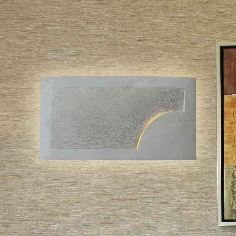 1 Head Wall Mount Light Modern Style Rectangle Cement Wall Lighting Fixture in Grey for Bedside Grey Clearhalo 'Industrial wall lights' 'Industrial' 'Middle century wall lights' 'Tiffany' 'Wall Lamps & Sconces' 'Wall Lights' Lighting' 768644