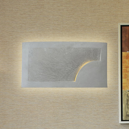 1 Head Wall Mount Light Modern Style Rectangle Cement Wall Lighting Fixture in Grey for Bedside Grey Clearhalo 'Industrial wall lights' 'Industrial' 'Middle century wall lights' 'Tiffany' 'Wall Lamps & Sconces' 'Wall Lights' Lighting' 768644