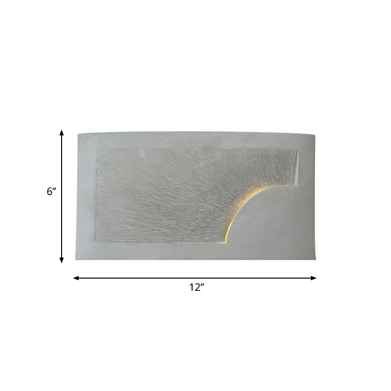 1 Head Wall Mount Light Modern Style Rectangle Cement Wall Lighting Fixture in Grey for Bedside Clearhalo 'Industrial wall lights' 'Industrial' 'Middle century wall lights' 'Tiffany' 'Wall Lamps & Sconces' 'Wall Lights' Lighting' 768648