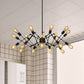 Spider Metal Hanging Ceiling Light Vintage Style Multi Light Restaurant Adjustable Chandelier Light in Black Clearhalo 'Cast Iron' 'Ceiling Lights' 'Chandeliers' 'Industrial Chandeliers' 'Industrial' 'Metal' 'Middle Century Chandeliers' 'Rustic Chandeliers' 'Tiffany' Lighting' 768664