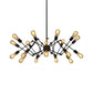 Spider Metal Hanging Ceiling Light Vintage Style Multi Light Restaurant Adjustable Chandelier Light in Black Clearhalo 'Cast Iron' 'Ceiling Lights' 'Chandeliers' 'Industrial Chandeliers' 'Industrial' 'Metal' 'Middle Century Chandeliers' 'Rustic Chandeliers' 'Tiffany' Lighting' 768666