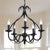 Flameless Candle Iron Chandelier Lamp Industrial 6 Bulbs Dining Room Pendant Lighting with Adjustable Chain in Black Black Clearhalo 'Cast Iron' 'Ceiling Lights' 'Chandeliers' 'Industrial Chandeliers' 'Industrial' 'Metal' 'Middle Century Chandeliers' 'Rustic Chandeliers' 'Tiffany' Lighting' 768668