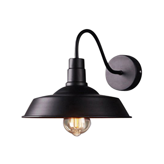 2 Packs Barn Metal Wall Lighting Industrial Retro 1 Head Kitchen Sconce Lamp with Gooseneck Arm in Black Clearhalo 'Art deco wall lights' 'Cast Iron' 'Glass' 'Industrial wall lights' 'Industrial' 'Middle century wall lights' 'Modern' 'Rustic wall lights' 'Tiffany' 'Traditional wall lights' 'Wall Lamps & Sconces' 'Wall Lights' Lighting' 768695