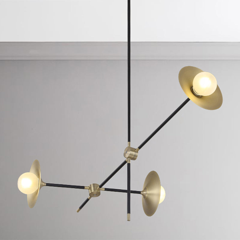 Brass Flared Shade Hanging Chandelier Contemporary 3/6/12 Lights Metal Suspension Lamp Clearhalo 'Ceiling Lights' 'Chandeliers' 'Modern Chandeliers' 'Modern' Lighting' 768987