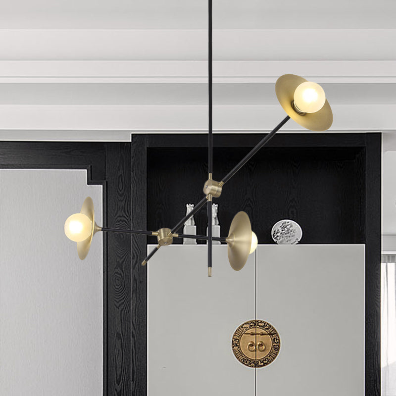 Brass Flared Shade Hanging Chandelier Contemporary 3/6/12 Lights Metal Suspension Lamp Clearhalo 'Ceiling Lights' 'Chandeliers' 'Modern Chandeliers' 'Modern' Lighting' 768988
