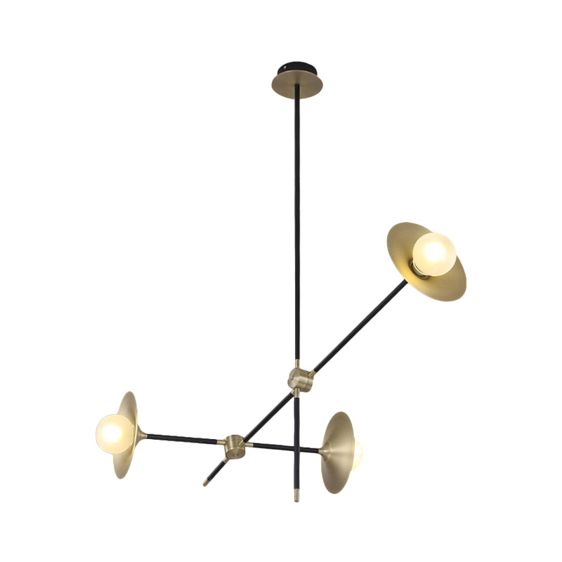 Brass Flared Shade Hanging Chandelier Contemporary 3/6/12 Lights Metal Suspension Lamp Clearhalo 'Ceiling Lights' 'Chandeliers' 'Modern Chandeliers' 'Modern' Lighting' 768989