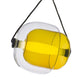 Candy-Shaped Pendant Light Modern Clear Glass 1 Light Led Hanging Ceiling Lamp in Grey/Yellow/Purple with Cord Clearhalo 'Ceiling Lights' 'Modern Pendants' 'Modern' 'Pendant Lights' 'Pendants' Lighting' 769048